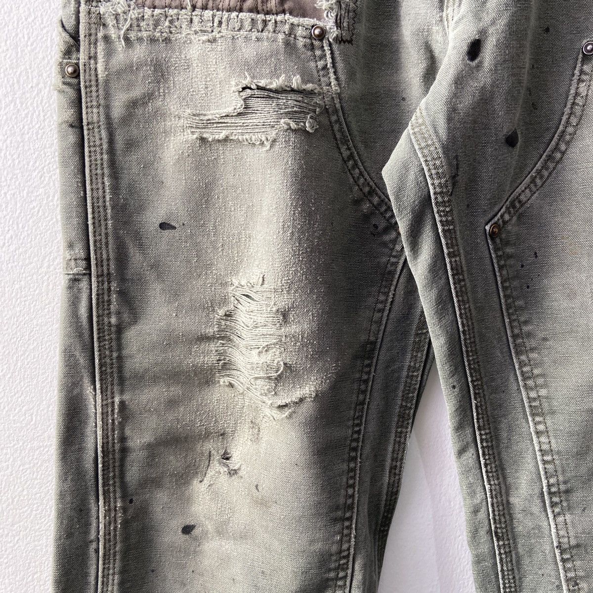 Carhartt × Vintage Distressed Faded Vintage Carhartt Double Knee Moss Green Size US 30 / EU 46 - 12 Thumbnail