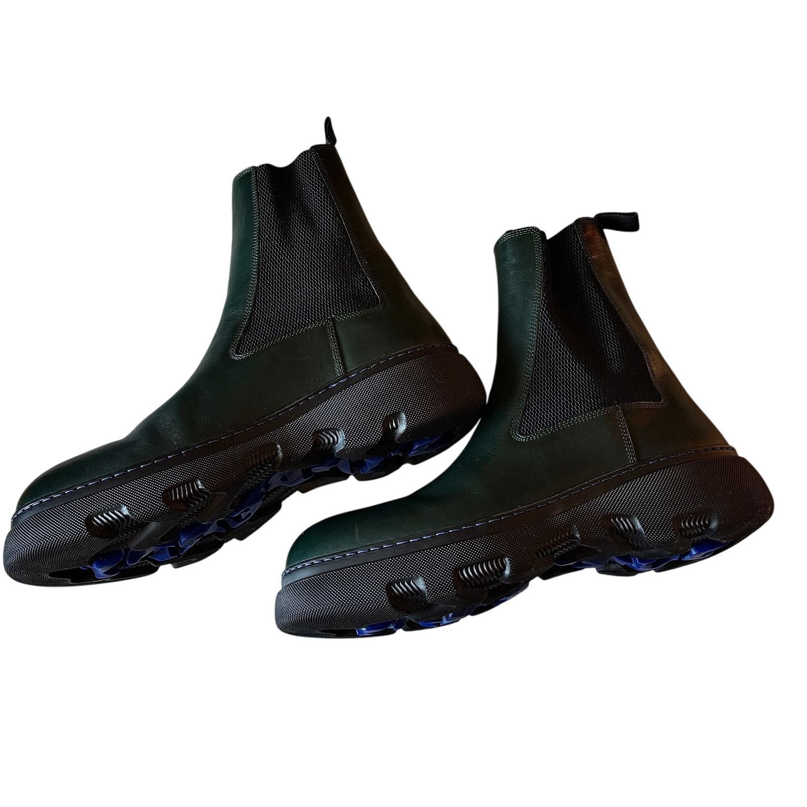 Burberry Burberry NWT Green/Black Women's Leather Chelsea Boots -46IT Size US 12 / IT 42 - 3 Thumbnail