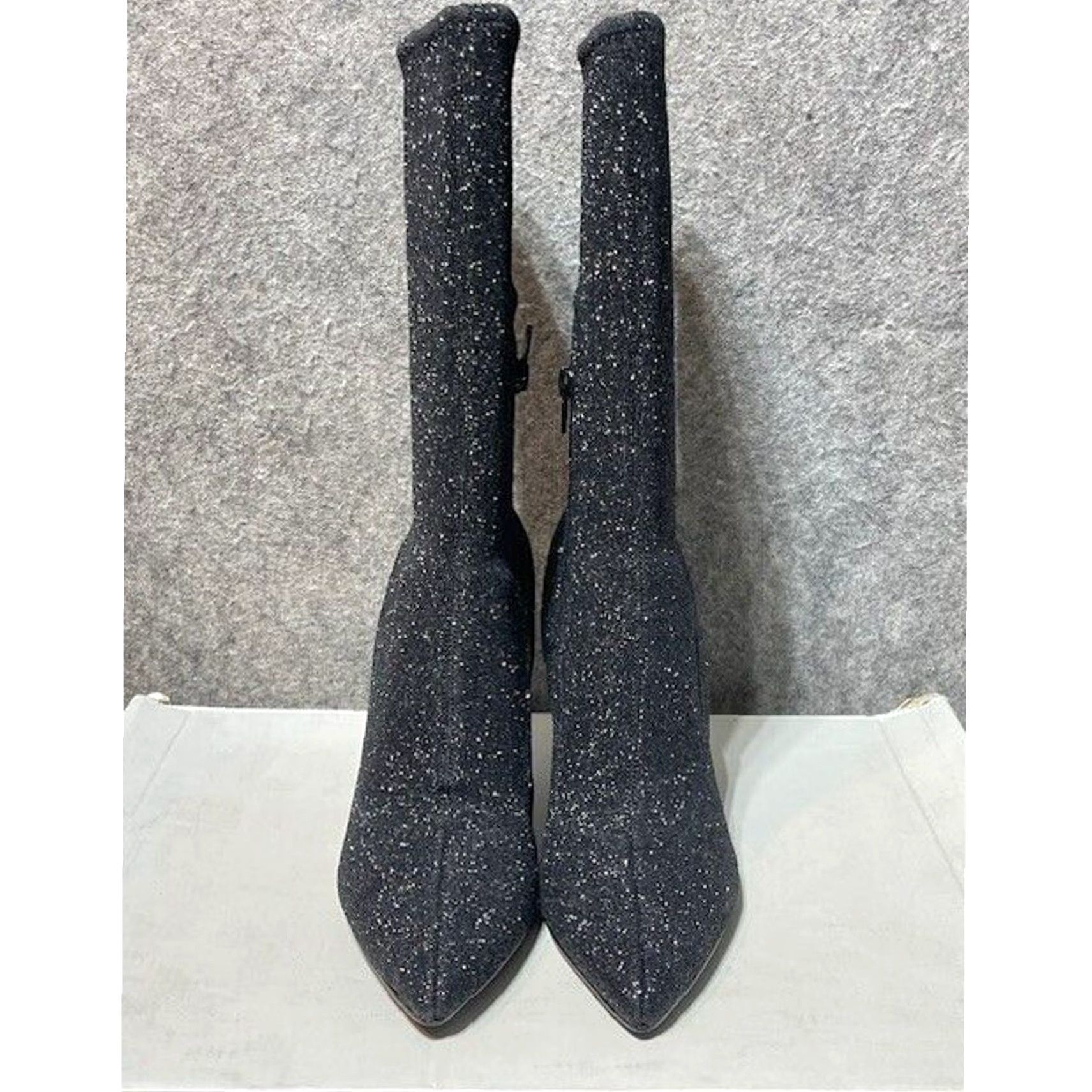 Marc Fisher Marc Fisher Stiletto Heel Boots 8.5 M Glam Glitter Whimsigoth Fairy Grunge Vamp Women Boots Mid-Calf Black Pointed Toe Zip Size US 9 / IT 39 - 3 Thumbnail