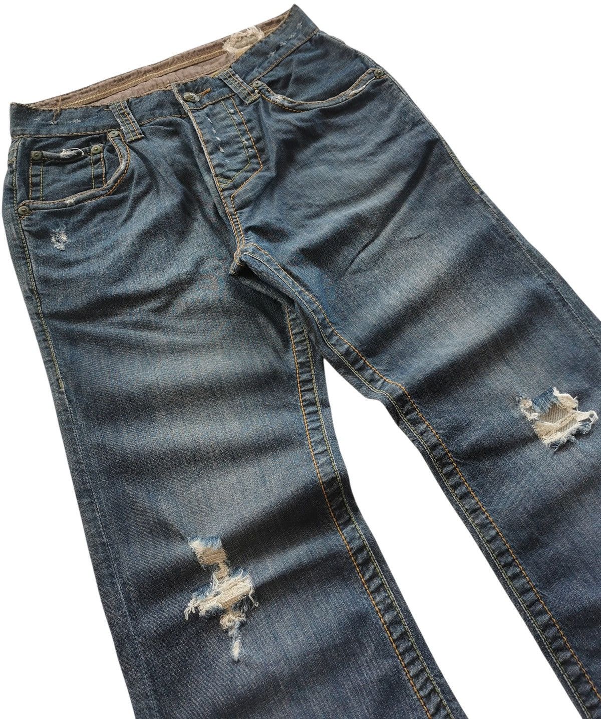Stitch's Jeans Stitch jeans flared bootcuts distressed denim jeans▪️ 30x30.5 Size US 30 / EU 46 - 4 Thumbnail