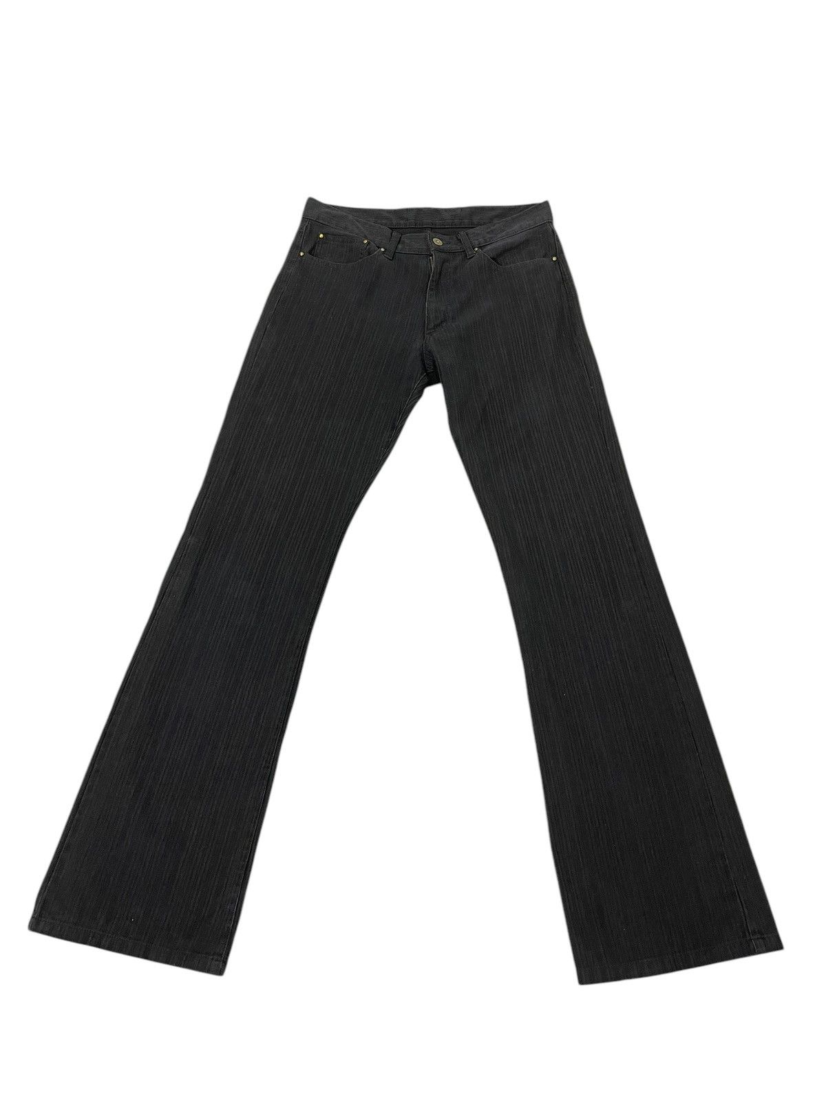 Japanese Brand Flare Jeans Mens Melrose Striped Boot Cut 8🟦 Size US 31 - 2 Thumbnail