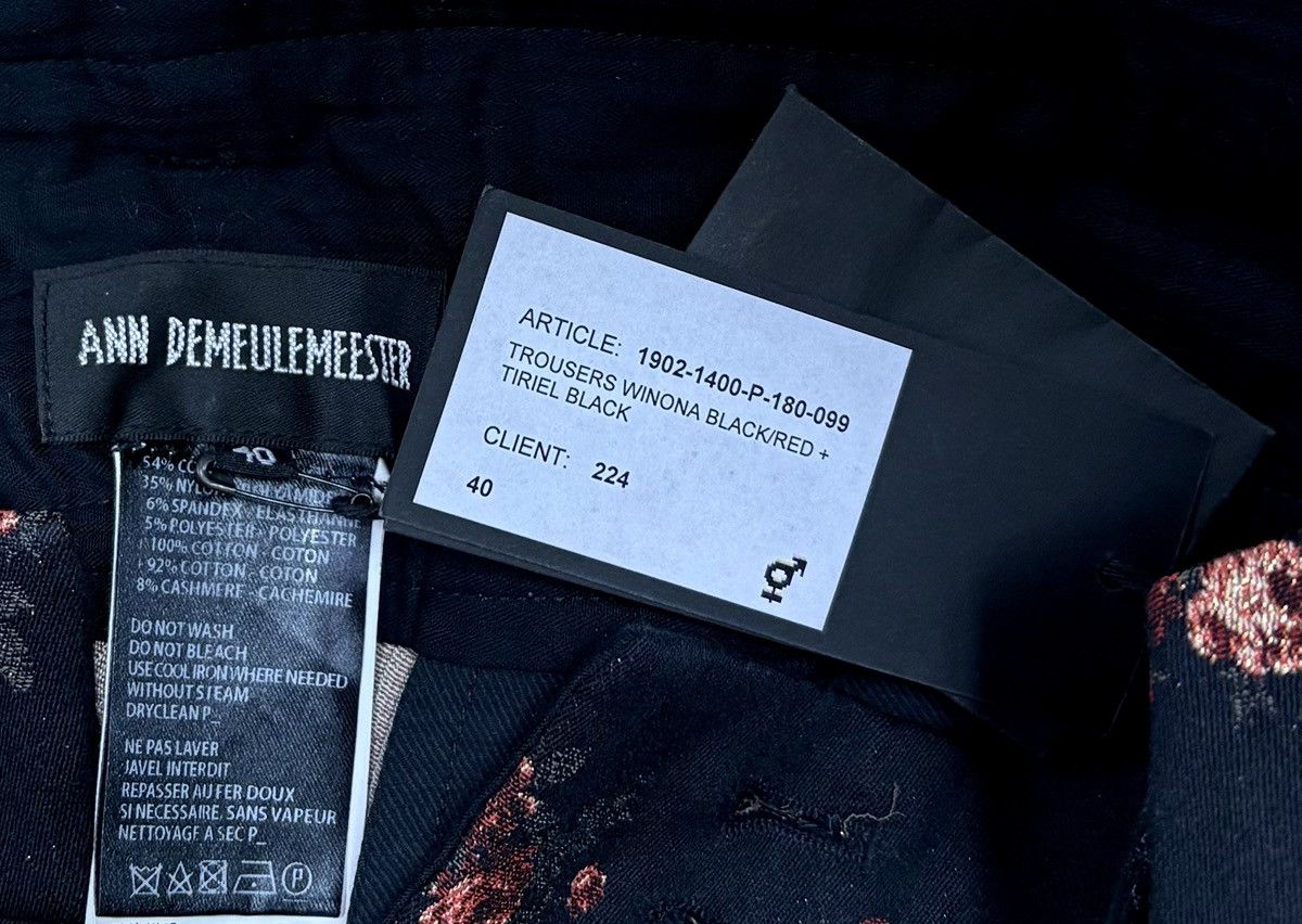 Ann Demeulemeester AW19 floral jacquard pants with double cuffs Size US 30 / EU 46 - 7 Thumbnail