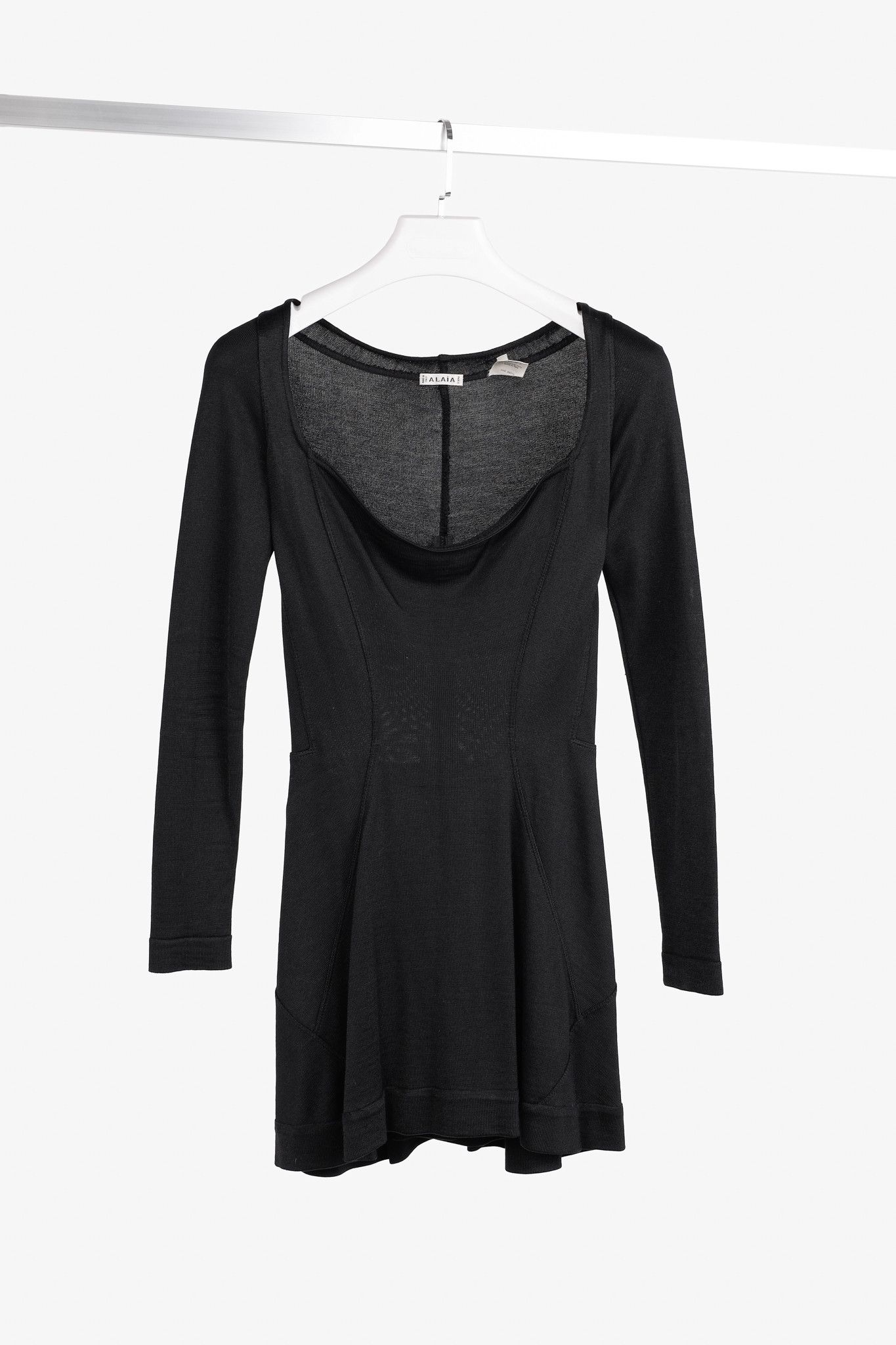 Alaia Alaïa Vintage Panelled Black Knit Skater Dress Size XS / US 0-2 / IT 36-38 - 1 Thumbnail