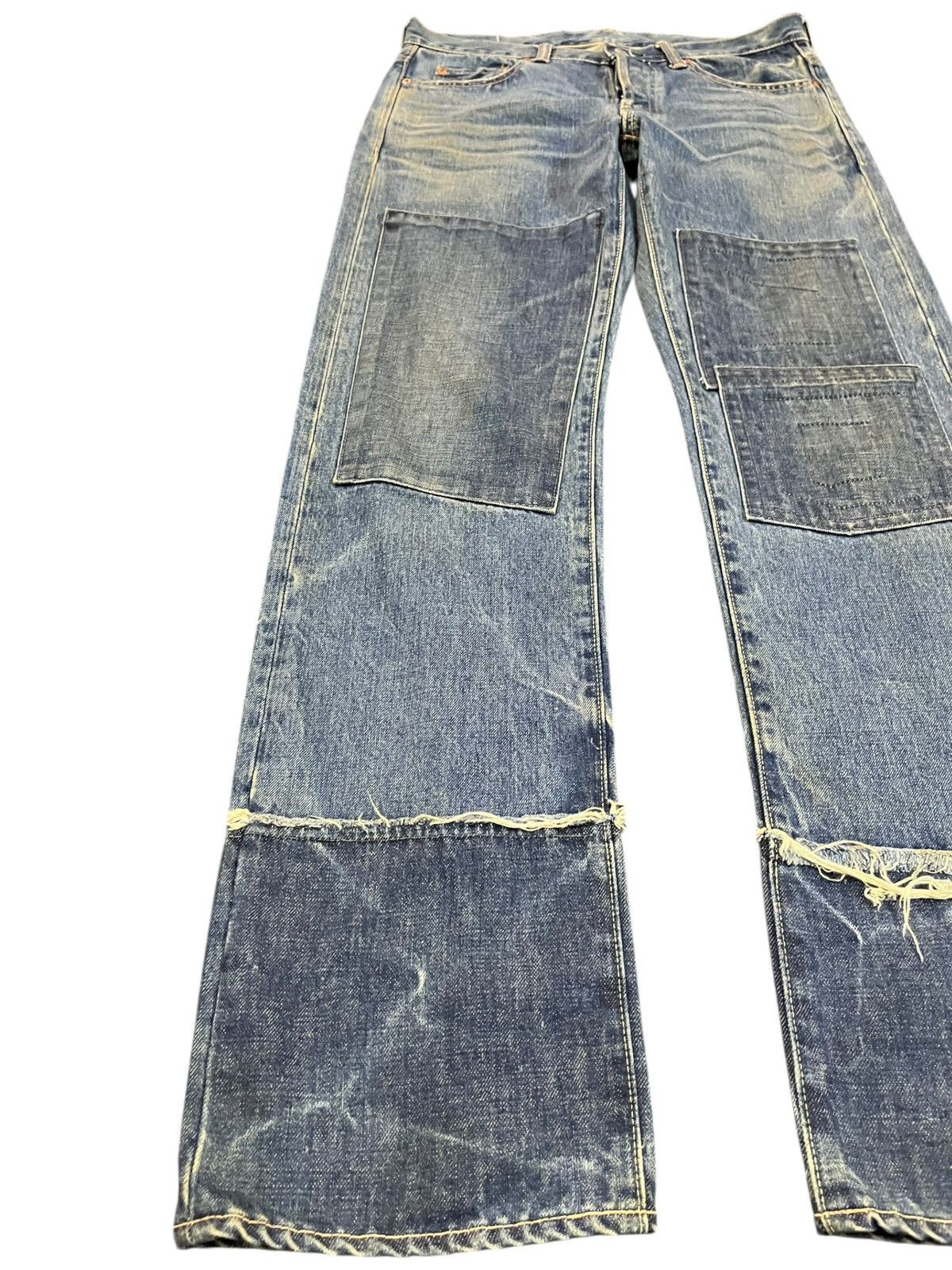 Beauty Beast × Heron Preston Vintage WWL Reconstructed Studded Stars Denim Size US 32 / EU 48 - 3 Thumbnail