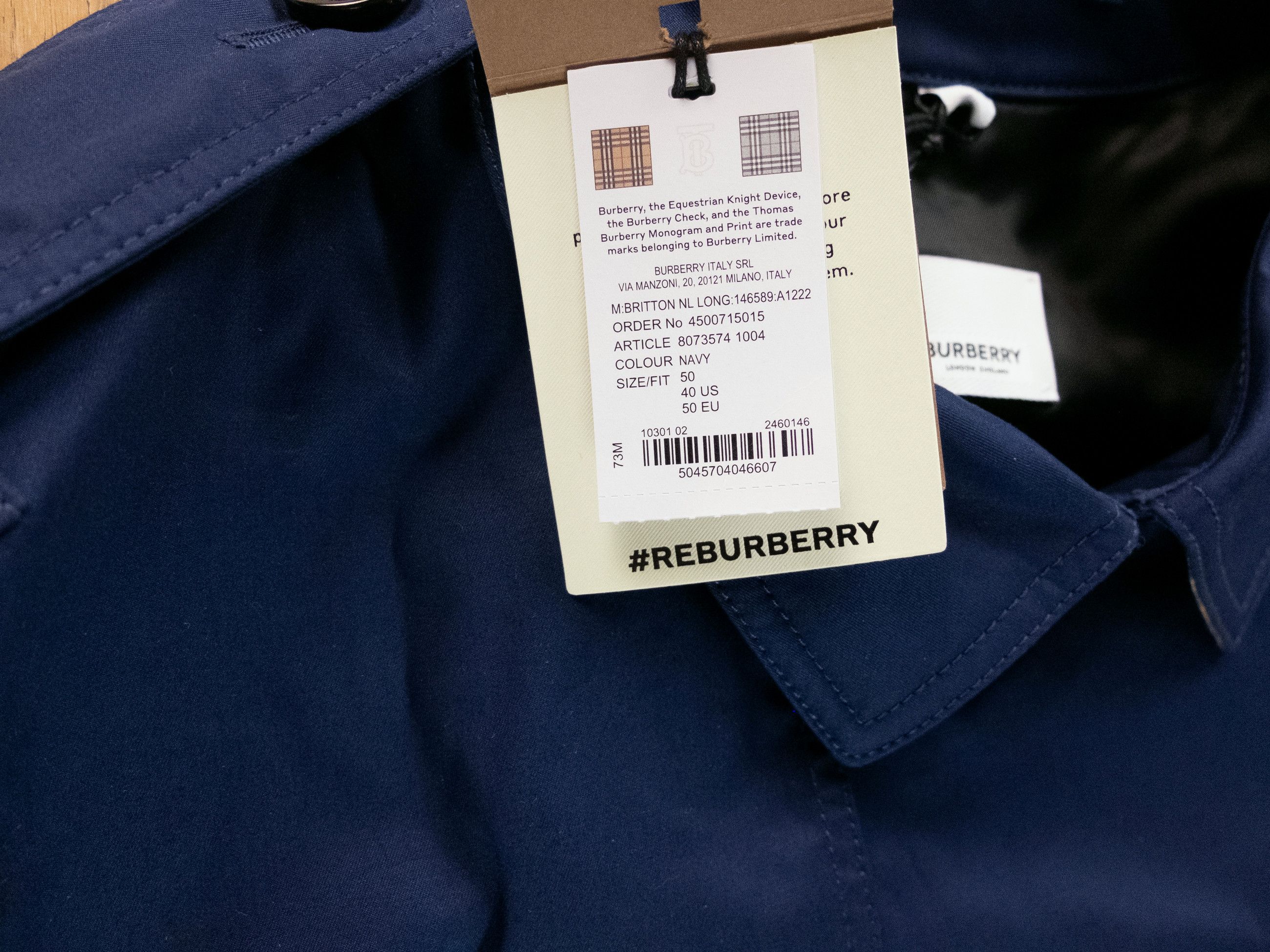 Burberry BURBERRY Britton navy blue cotton trench coat Large Size US L / EU 52-54 / 3 - 5 Thumbnail