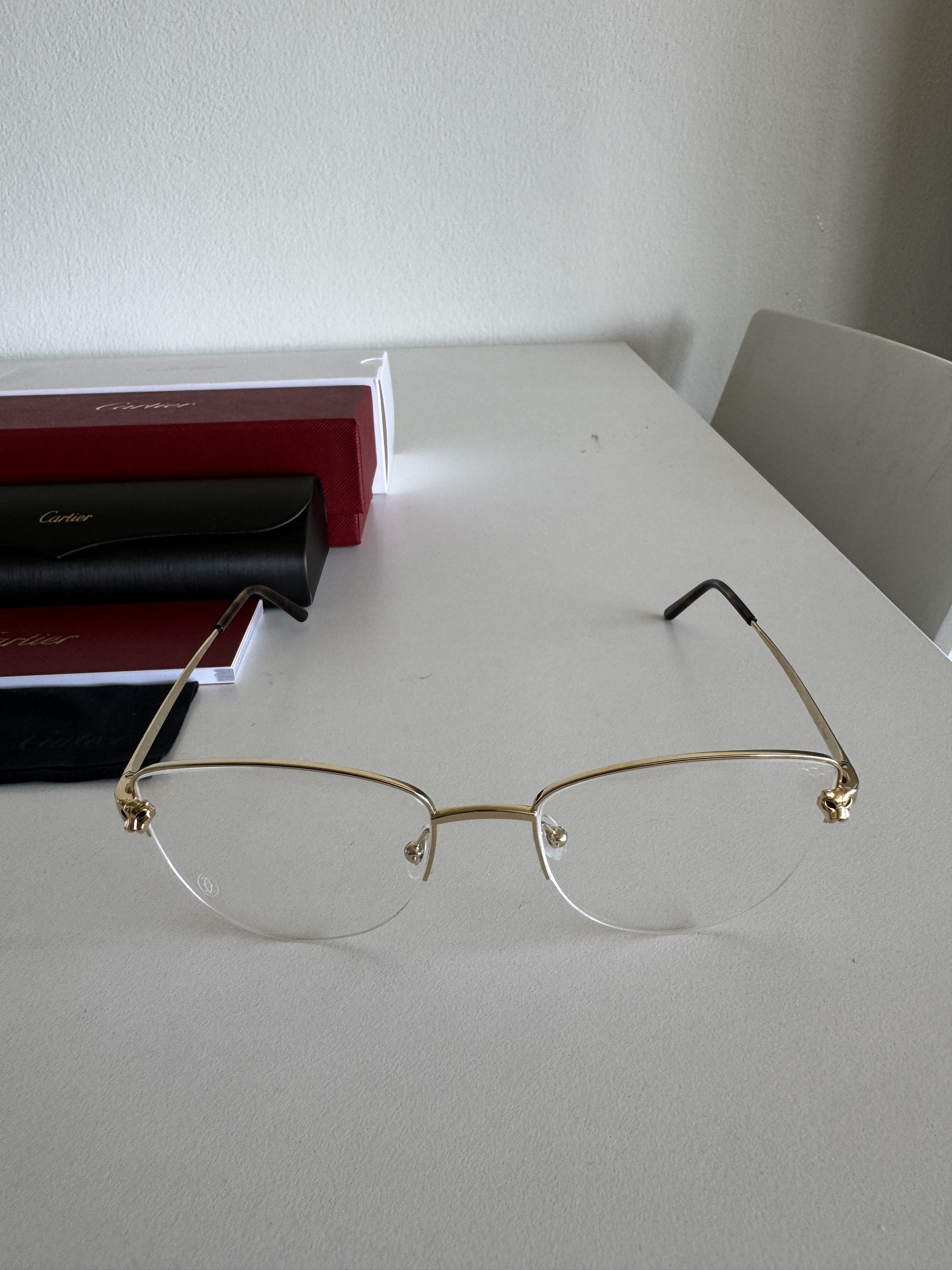 image of Cartier Eyewear Optical Eyeglasses Glasses Frame Ct0208O 001 Gold, Women's
