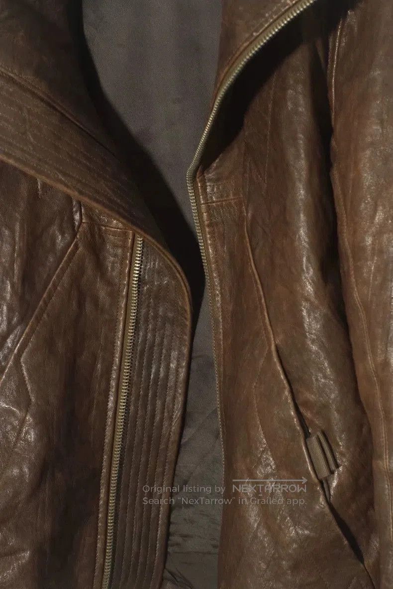 Rick Owens Rick Owens High Collar Leather Jacket. Size US M / EU 48-50 / 2 - 3 Thumbnail