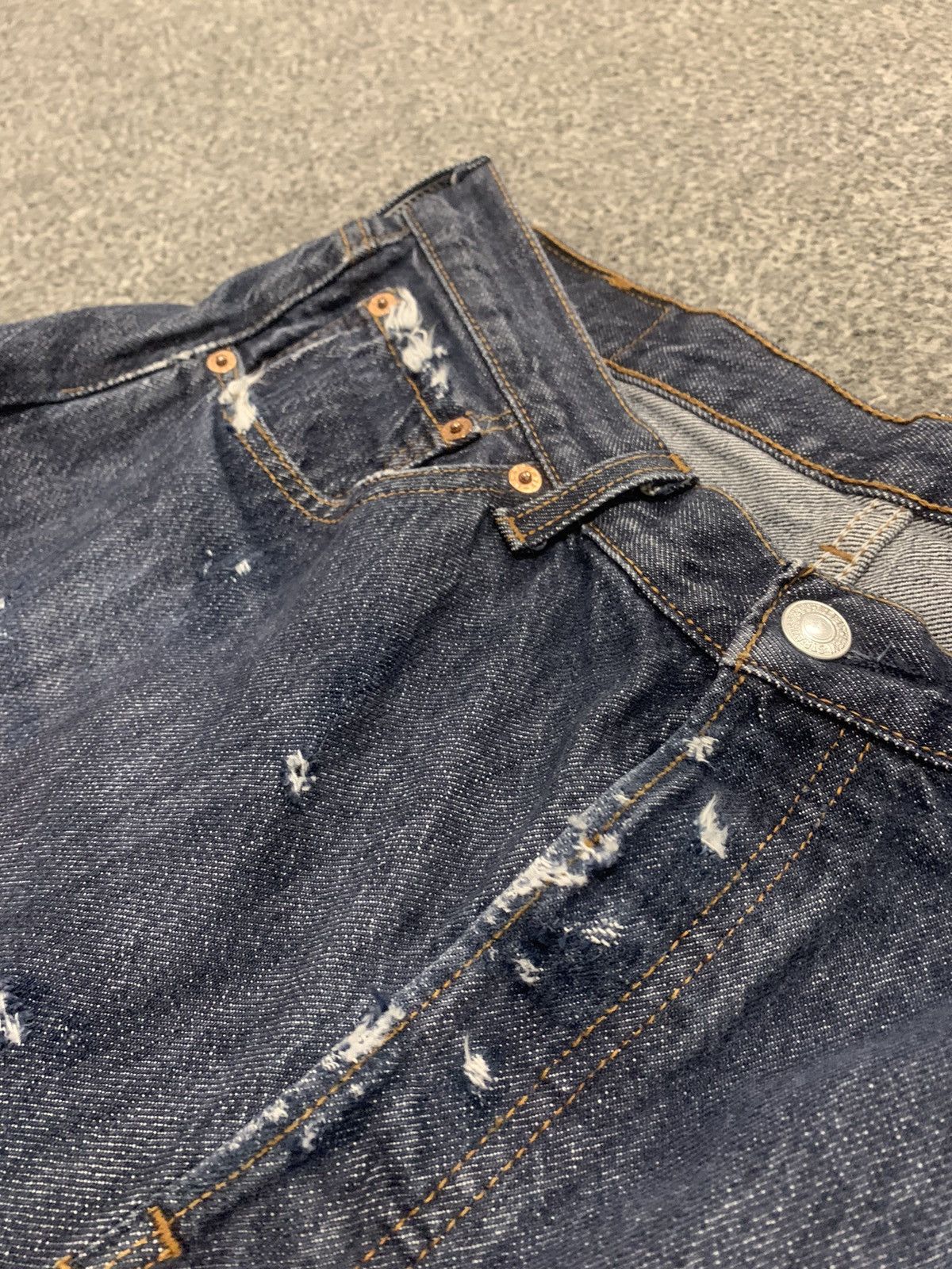 Japanese Brand Wide Patchwork Distressed Flared Denim Y2K Opium Pants Size US 33 - 8 Thumbnail