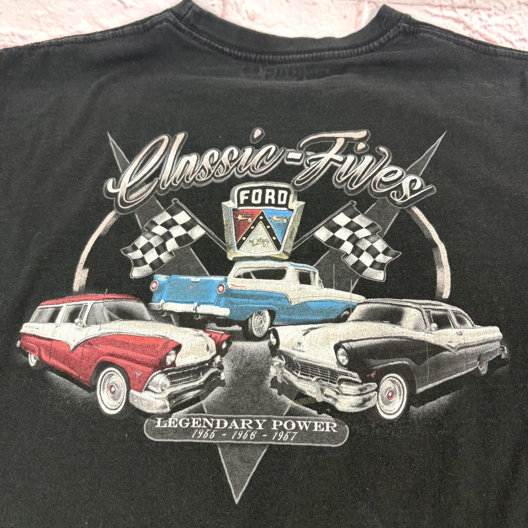 Vintage Newport Blue Ford Classic Fives Shirt Mens XL Black Graphic Tee Cars Automotive Racing Crew Neck Short Sleeve Vintage: No Size US XL / EU 56 / 4 - 6 Thumbnail