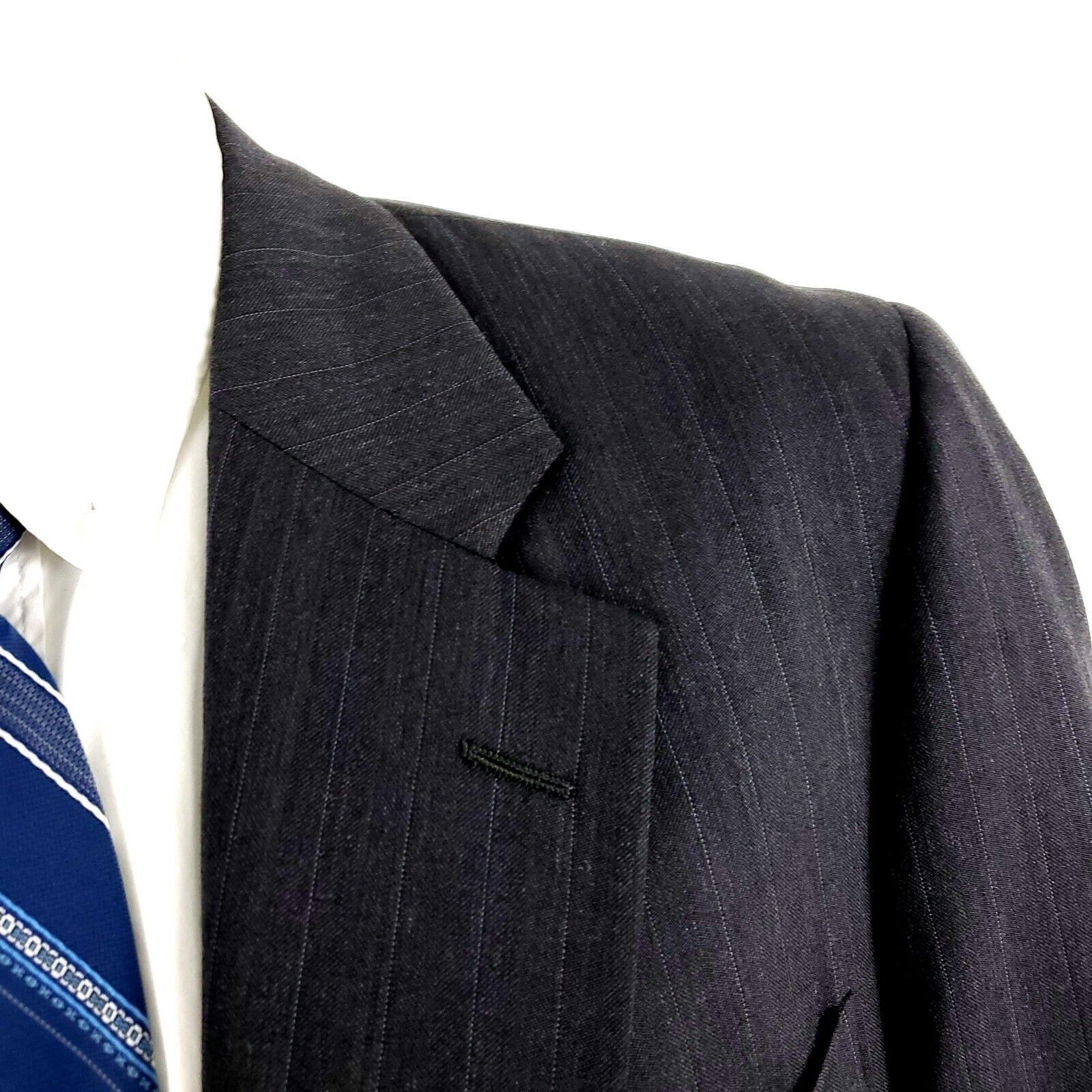 Hickey Freeman Hickey Freeman Wool 2 Button 2 Piece Suit 42R Gray W/ Purple Size 42R - 2 Thumbnail