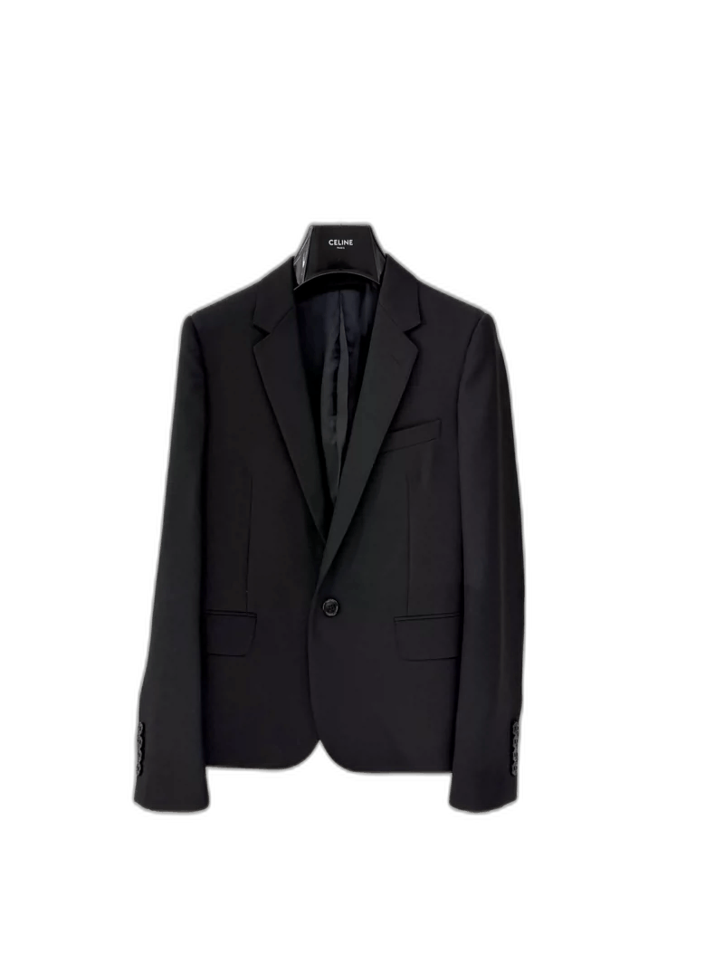 Celine Celine Black Wool Blazer with One Button Size M / US 6-8 / IT 42-44 - 1 Thumbnail