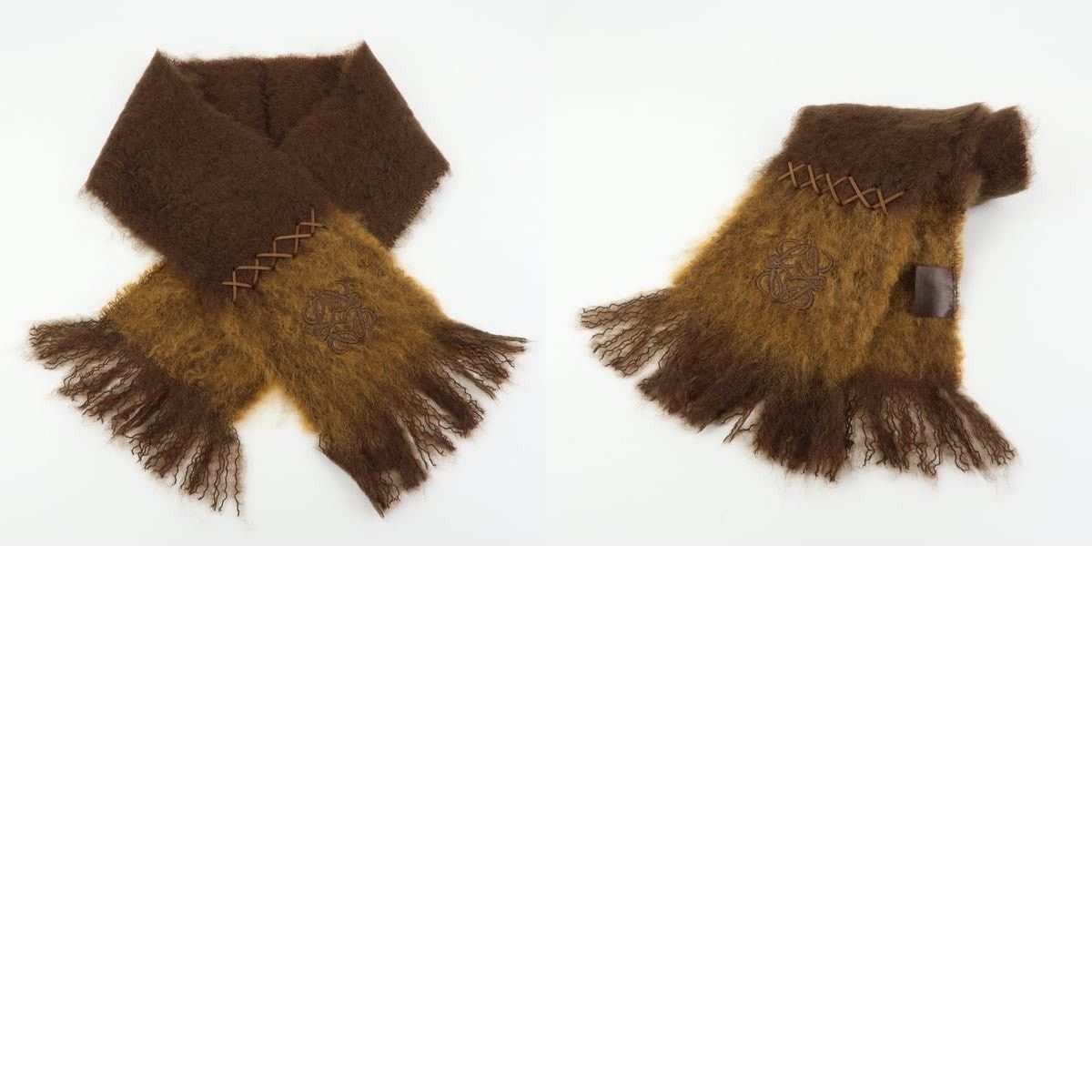 Loewe Loewe Anagram Mohair Scarf Brown Size ONE SIZE - 6 Thumbnail