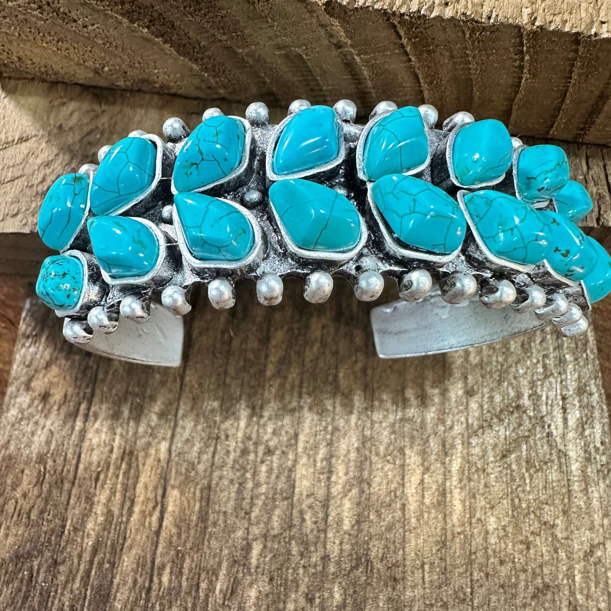 Other Double Layered Navajo Turquoise Cuff Bracelet Design, Southw Size ONE SIZE - 7 Thumbnail