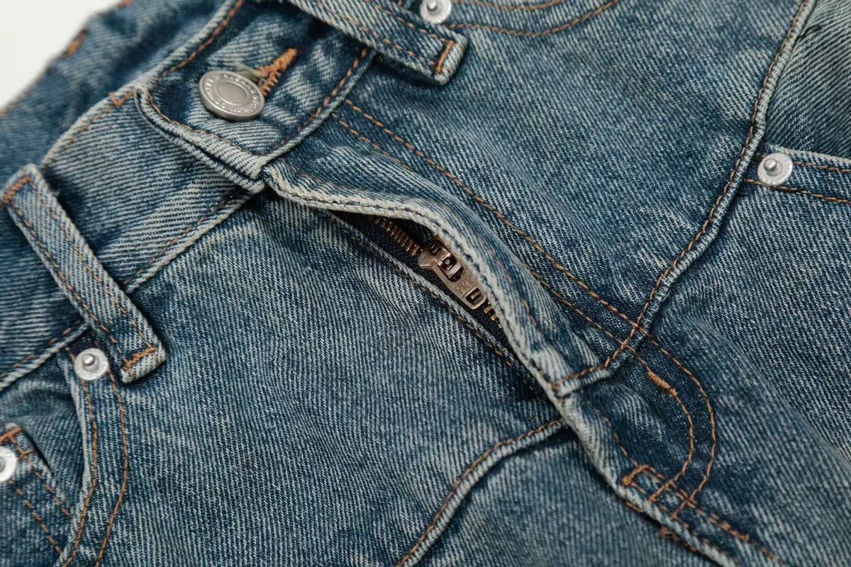 Jean Vintage Washed Distressed Splicing Flared Jeans Size US 30 / EU 46 - 11 Thumbnail