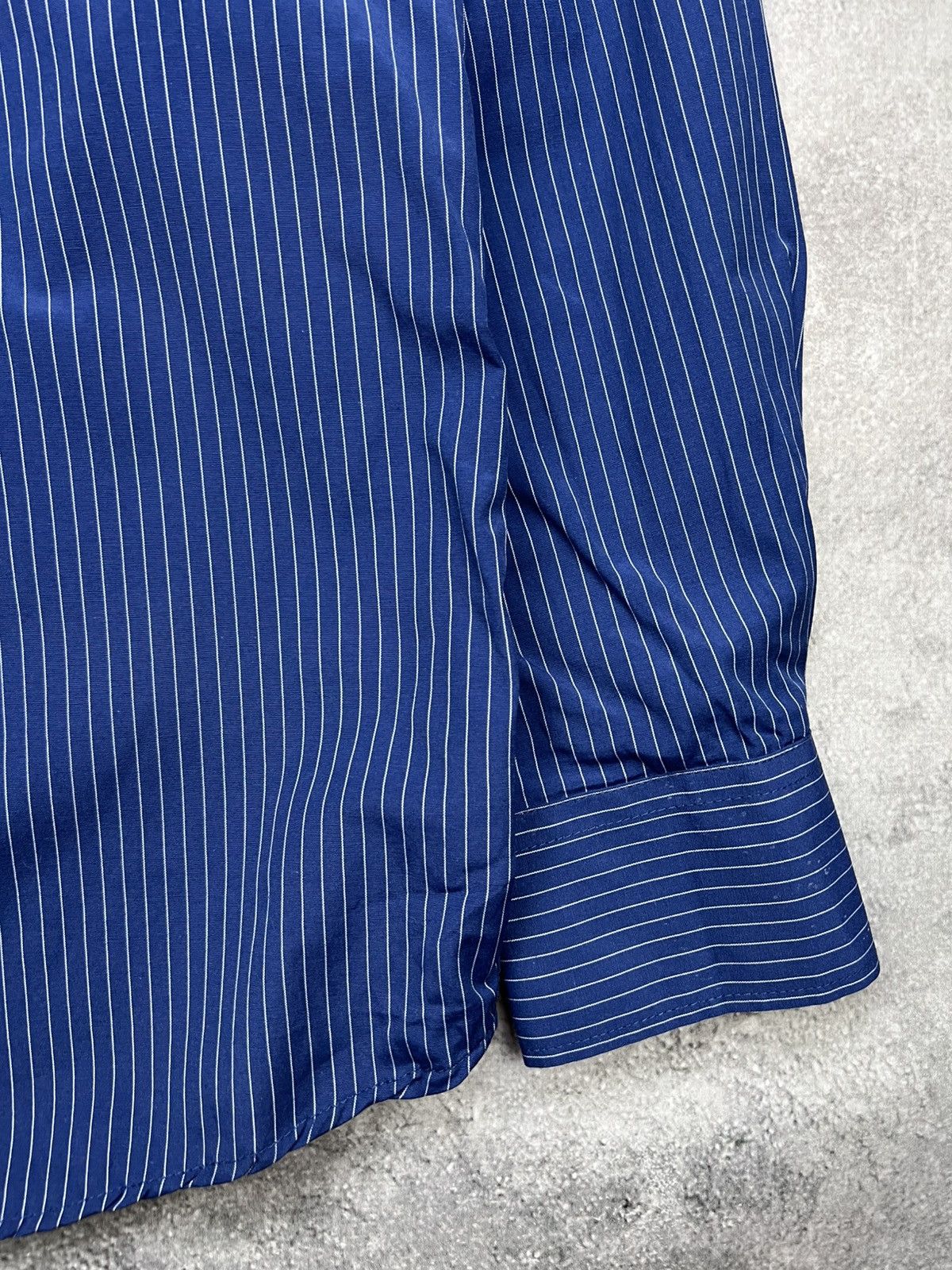Armani Collezioni Armani Collezioni Blue Striped Mens Button Up Shirt Classic Size US L / EU 52-54 / 3 - 4 Thumbnail