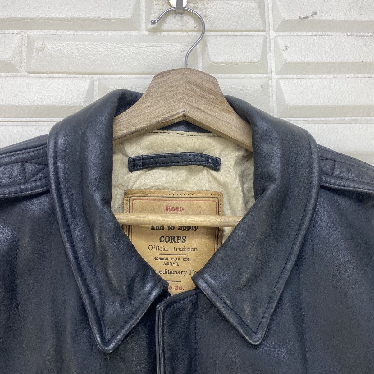 Chevignon Vtg Chevignon Honnor 350th Roll Airflyte A-2 Type Leather Size US M / EU 48-50 / 2 - 10 Thumbnail