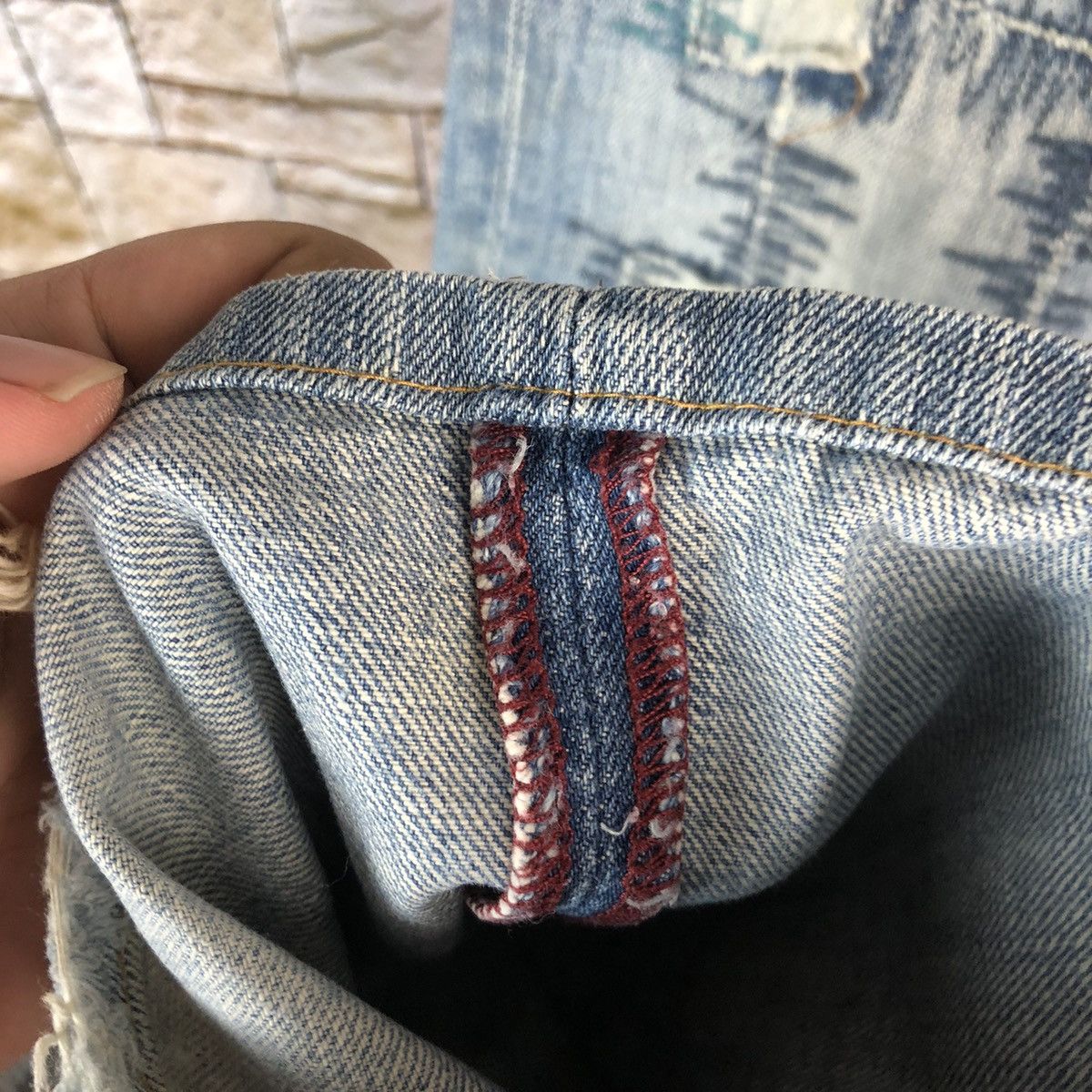 Japanese Brand A:R Blue Distressed ripped patchwork Denim Pants #A957 Size US 28 / EU 44 - 14 Thumbnail