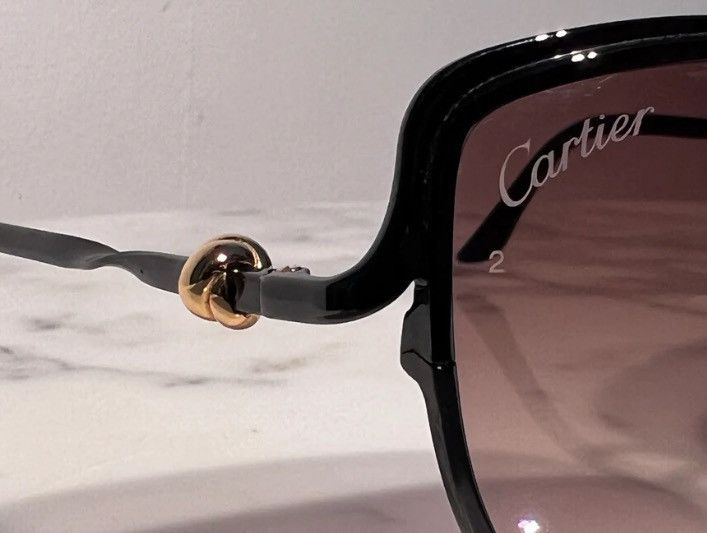Cartier Cartier Trinity Cat Eye Black Gold Sunglassee Size ONE SIZE - 5 Thumbnail