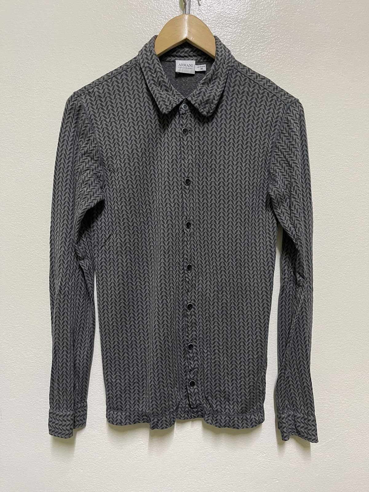 image of Armani Collezioni Shirt Long Sleeve in Grey, Men's (Size Medium)