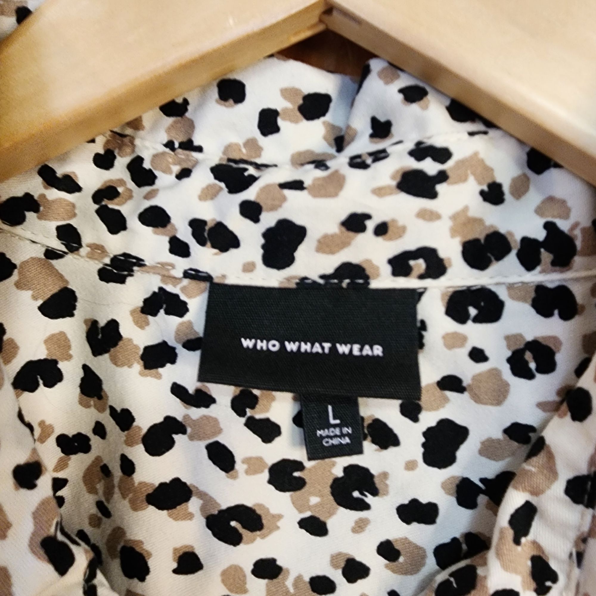 WhoWhat Who What Wear leopard print shirt dress womens size Large Size L / US 10 / IT 46 - 3 Thumbnail