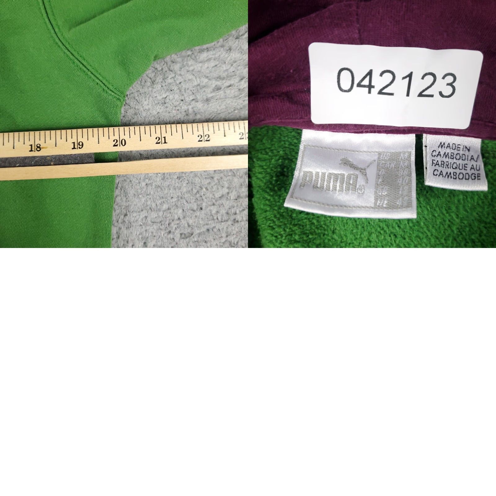Puma PUMA Hoodie Womens Medium Green Pullover Sweatshirt Cotton Blend Size M / US 6-8 / IT 42-44 - 8 Thumbnail