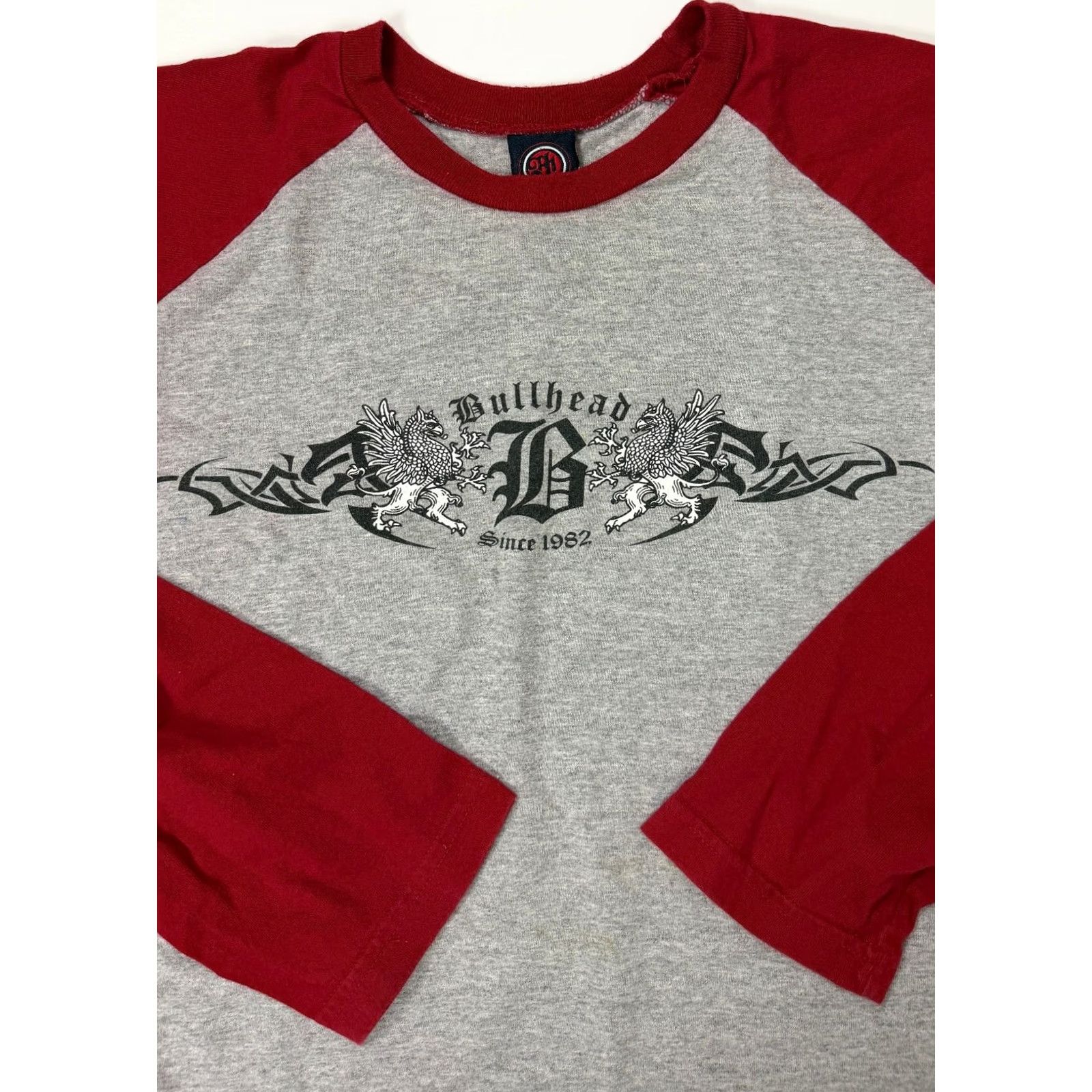 Vintage Bullhead 90s T-Shirt Shirt Graffiti Graphic Print Men XL Vintage Gray Raglan United States Made Size US XL / EU 56 / 4 - 2 Thumbnail