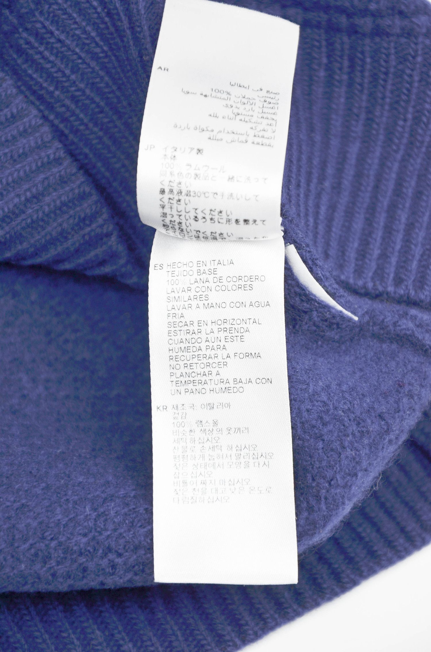 Orlebar Brown ORLEBAR BROWN Waffle Knit Lambswool Navy Sweater - L Size US M / EU 48-50 / 2 - 9 Thumbnail