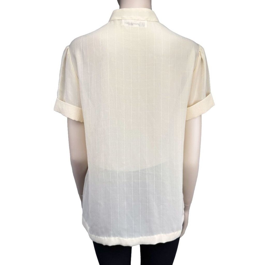 Pierre Balmain PIERRE BALMAIN Butter Cream Yellow Button Down Blouse 12 M Size XL / US 12-14 / IT 48-50 - 5 Thumbnail
