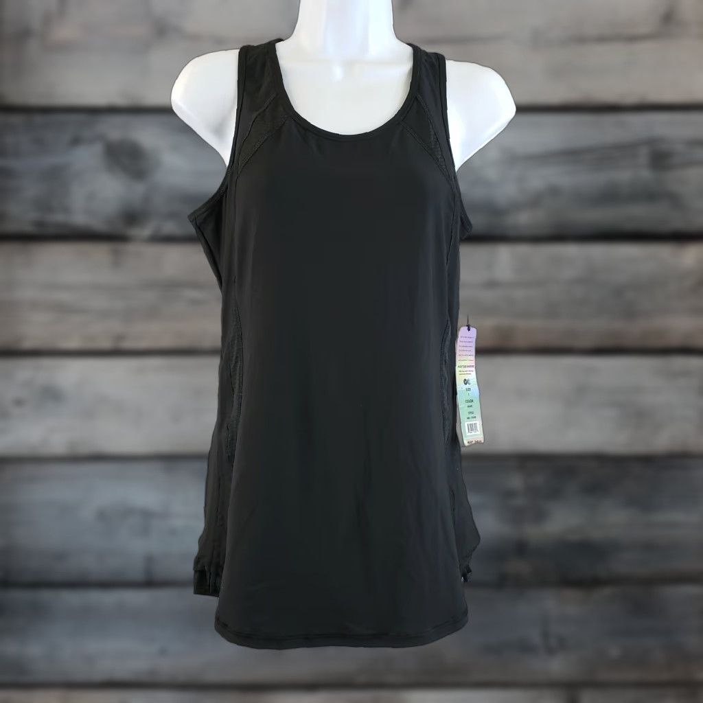 Vintage ABS by Allen Schwartz Womens Tank Top L Solid Black Sleeveless Pullover Activewear Modern Women's Vest Top Size L / US 10 / IT 46 - 1 Thumbnail