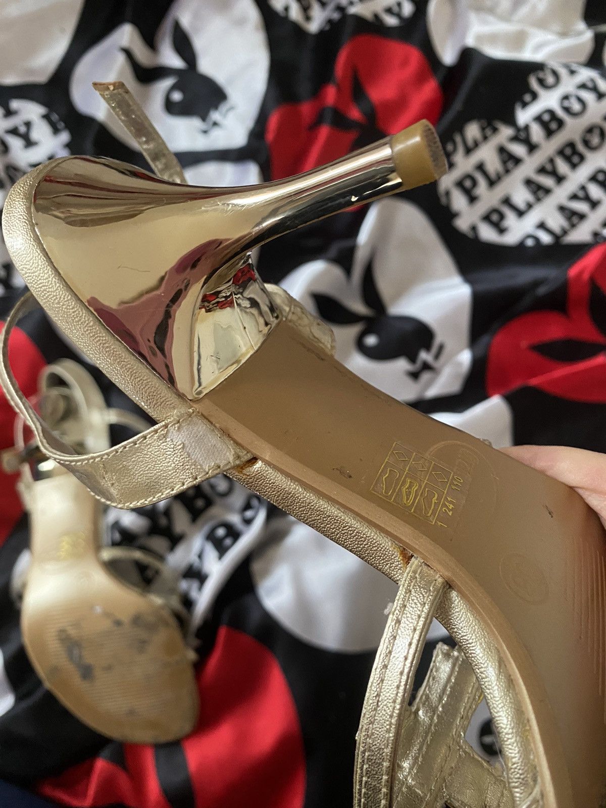 Vintage Vintage gold kitten heels with crosses Size US 6.5 / IT 36.5 - 6 Thumbnail