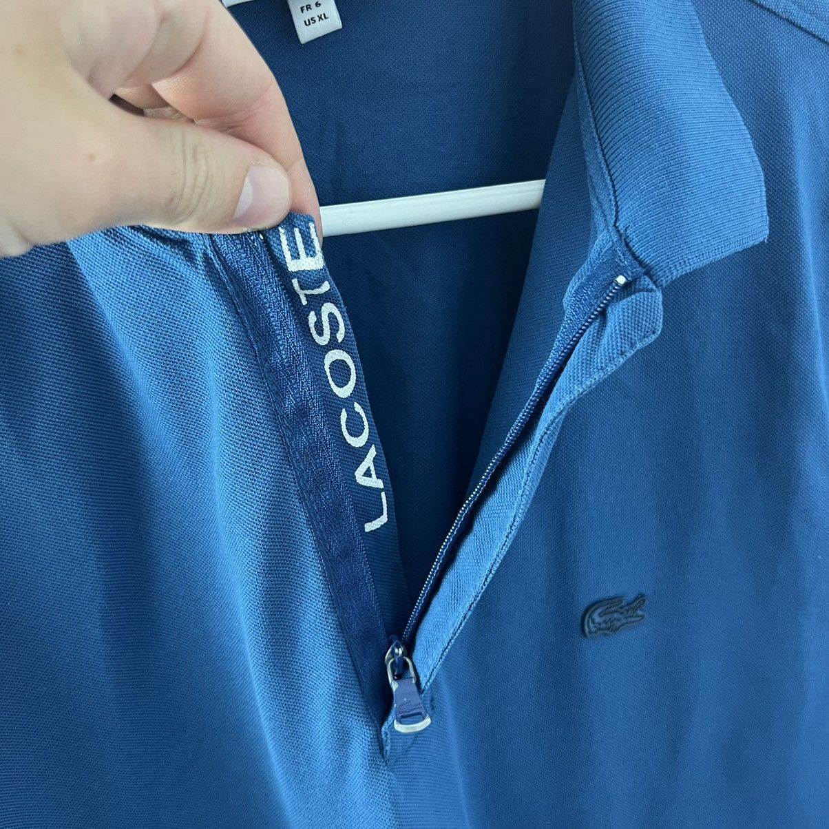 Lacoste Vintage Lacoste Mini Logo Zip Up Polo T-Shirt Old Money Size US XL / EU 56 / 4 - 3 Thumbnail