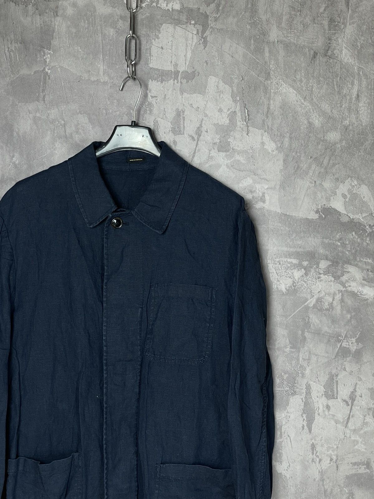 Japanese Brand × Vintage Vintage Navy Linen Old Money Style Luxury Shirt Size US M / EU 48-50 / 2 - 4 Thumbnail