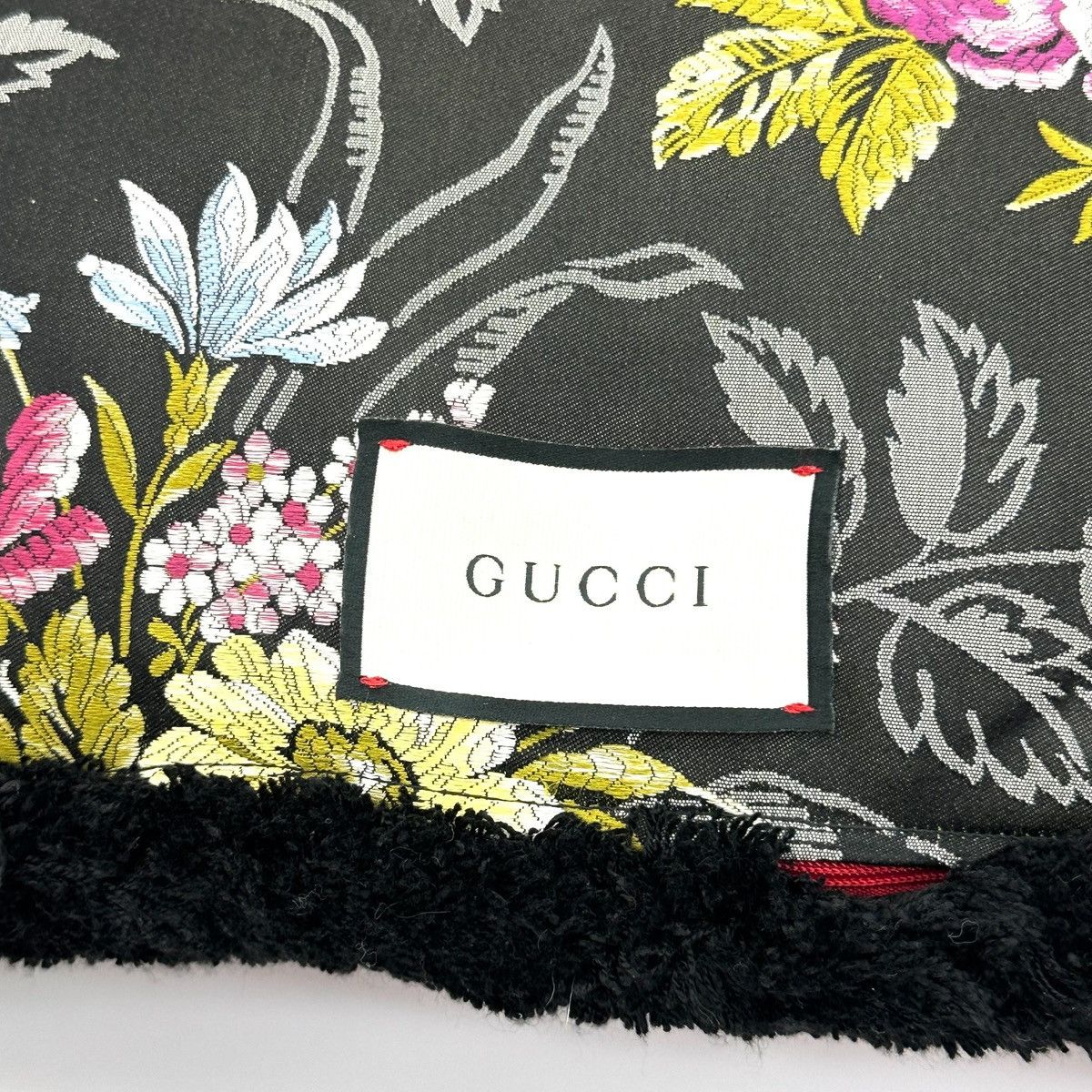 Gucci Gucci Kingsnake-embroidered red velvet cushion Size ONE SIZE - 3 Thumbnail