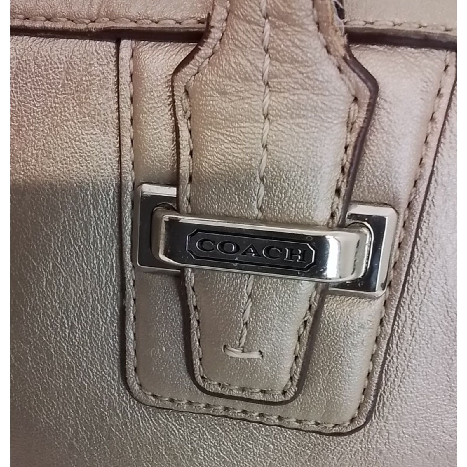 Coach Coach Taylor Handbag Satchel Champagne Silver Crossbody Size ONE SIZE - 6 Thumbnail