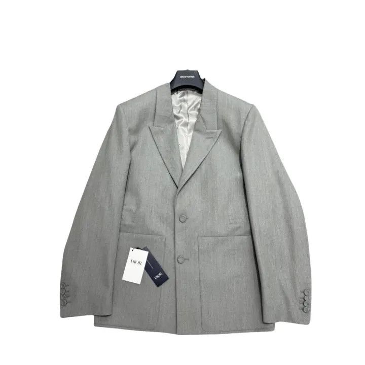 Dior Dior Men's Gray Lapel Long Sleeve Blazer 0079 Size US L / EU 52-54 / 3 - 1 Thumbnail