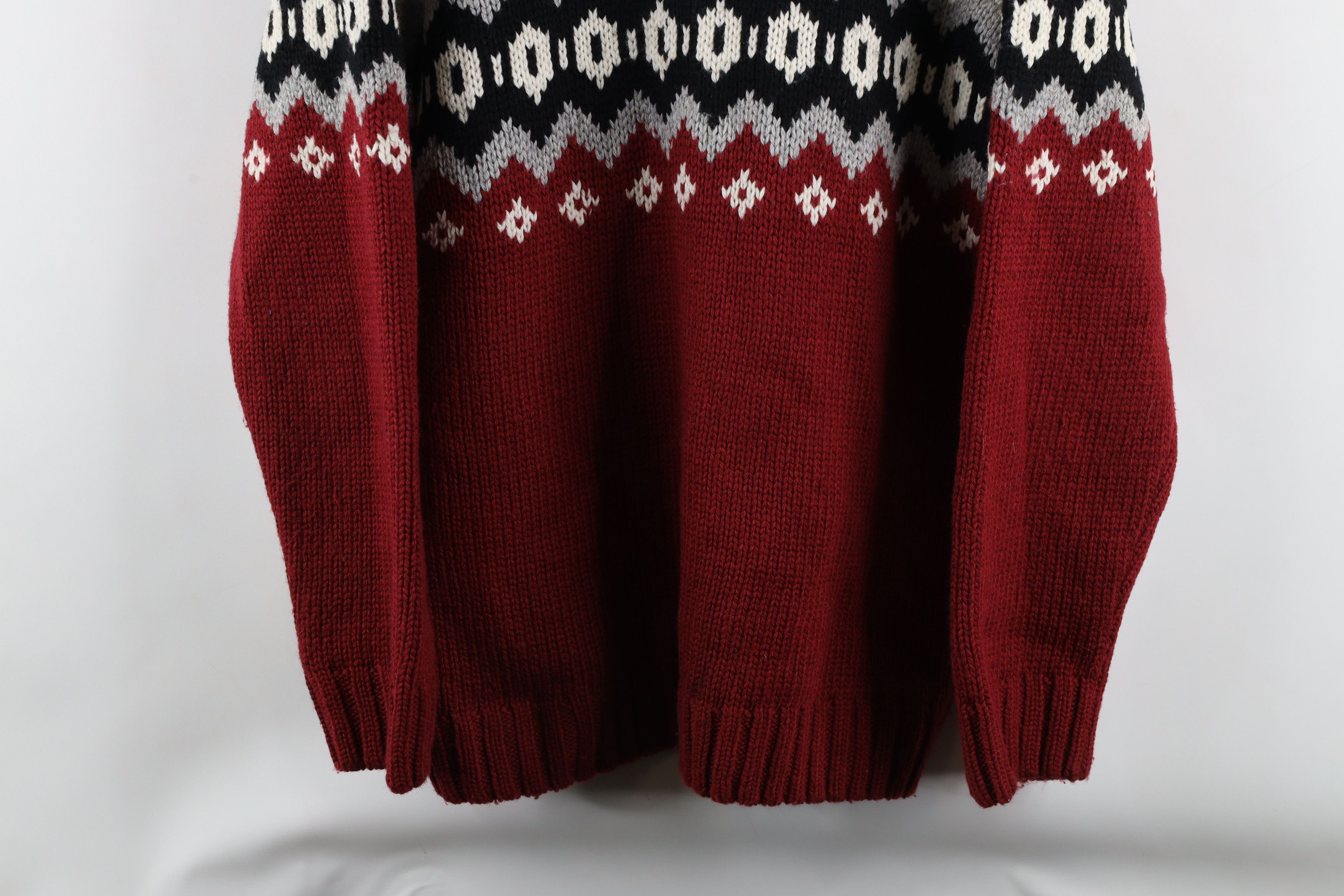 Vintage Vintage 90s Streetwear Fair Isle Chunky Knit Dad Sweater Size US L / EU 52-54 / 3 - 3 Thumbnail