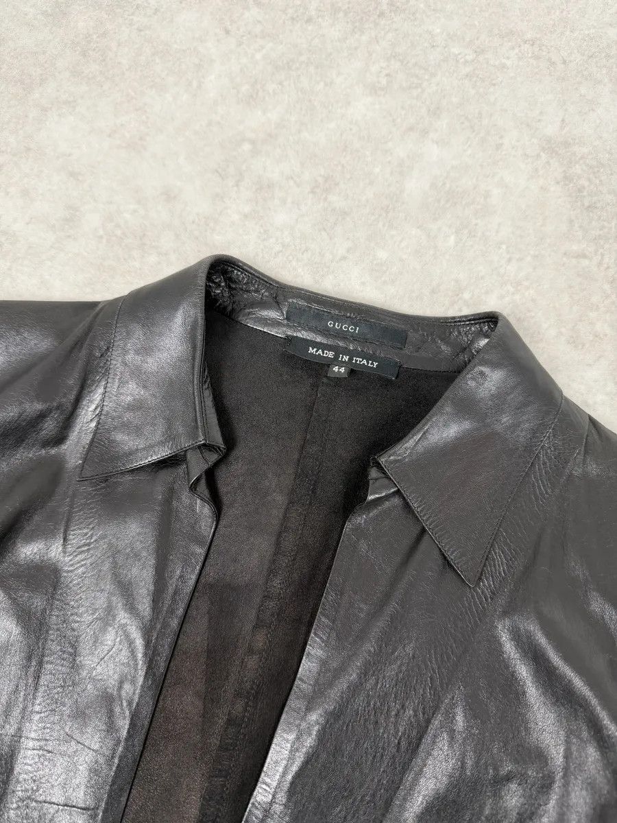Gucci FW2000 Gucci Black Premium Minimalist Leather Jacket Size M / US 6-8 / IT 42-44 - 9 Thumbnail
