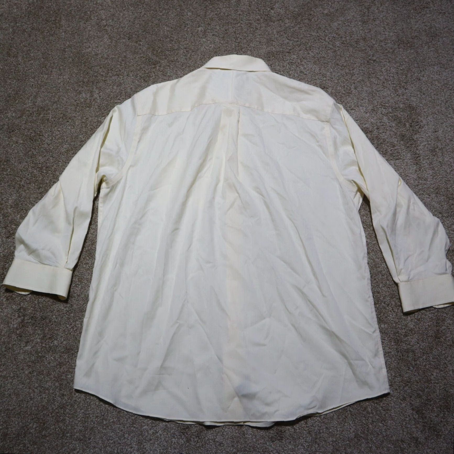 Vintage VINTAGE Saddlebred Shirt Mens 17.5 Beige Solid 3/4 Sleeve Button-Up 90s Event Size US XL / EU 56 / 4 - 8 Thumbnail