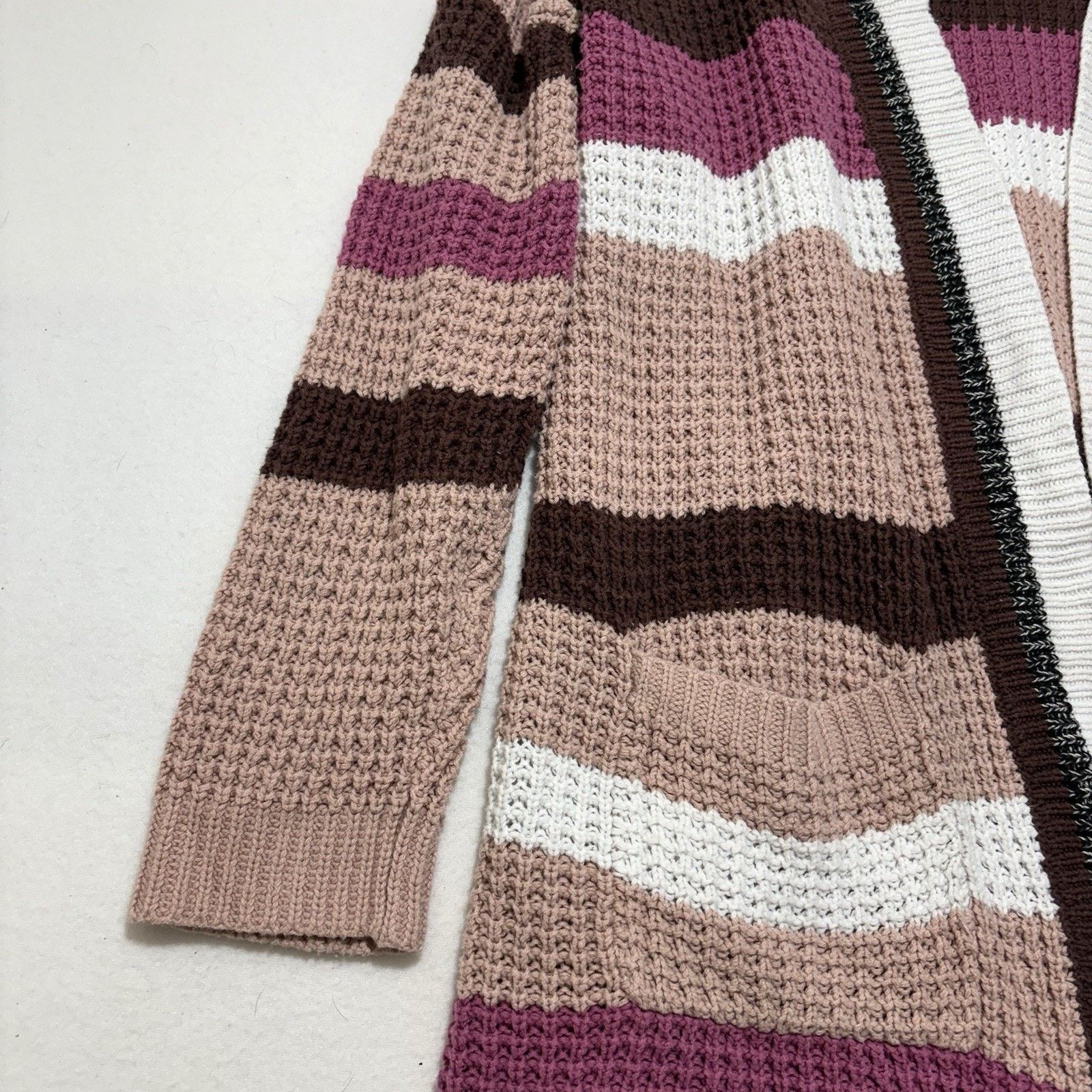 Other Torrid 1X Boyfriend Cardigan Open Front Sweater Pink Striped Size XL / US 12-14 / IT 48-50 - 6 Thumbnail