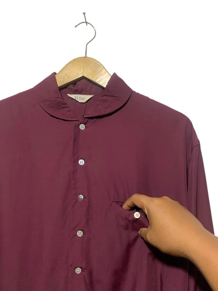 Yohji Yamamoto Yohji Yamamoto Y' s shawl collar rayon over shirt maroon Size US L / EU 52-54 / 3 - 4 Thumbnail