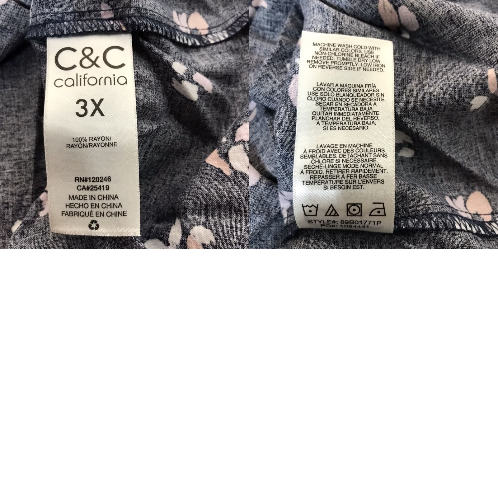 Vintage VINTAGE C&C California Women's Blouse Peasant Top Flower Pattern 3X Plus Size Blue Bohemian Size XXL / US 16-18 / IT 52-54 - 8 Thumbnail
