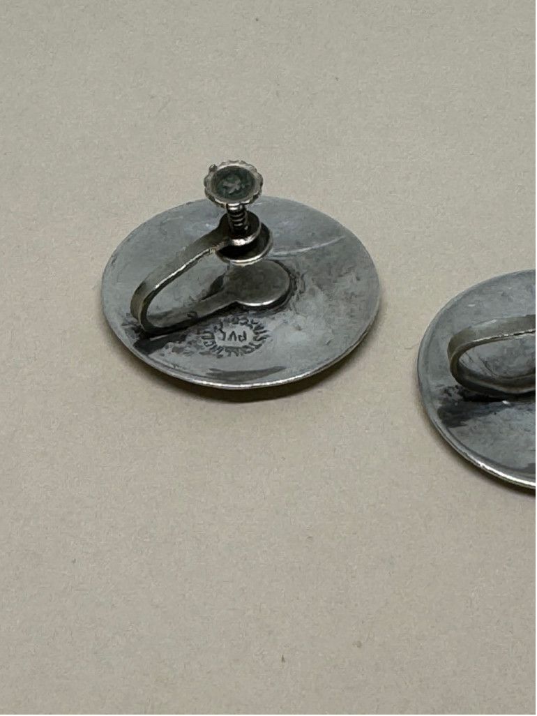 Other Vintage Mexican Sterling Silver & Abalone Aztec Earrings Size ONE SIZE - 4 Thumbnail
