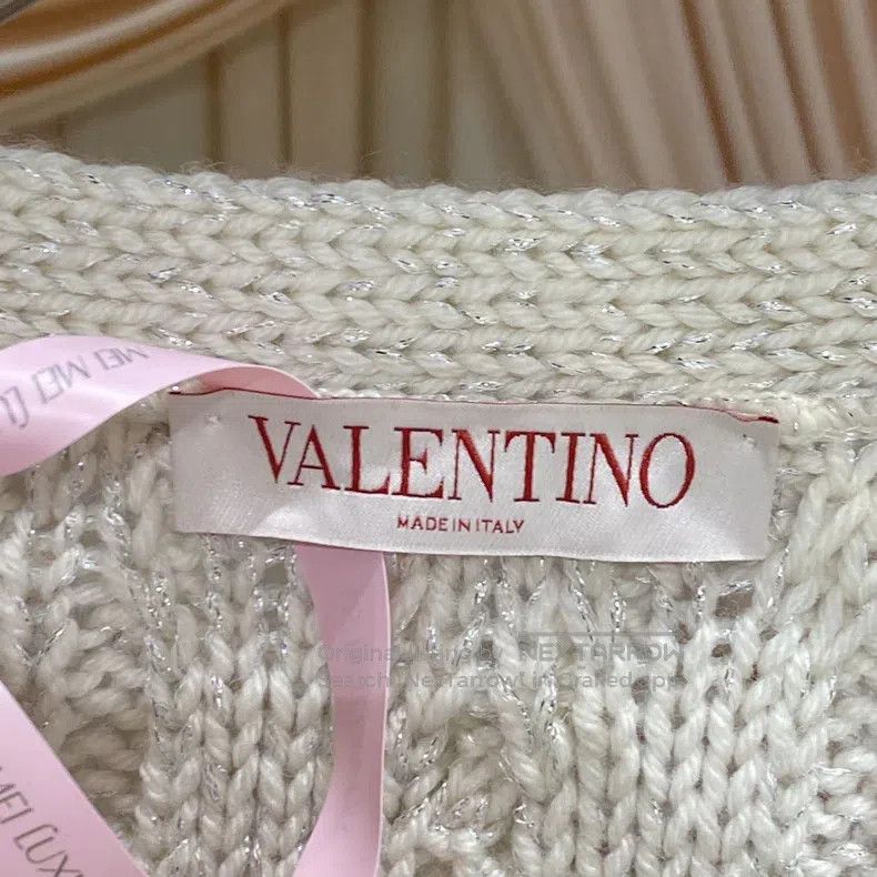 Valentino Valentino Off-white sequined jacquard cardigan knitted car Size XXS / US 00 / IT 34 - 4 Thumbnail