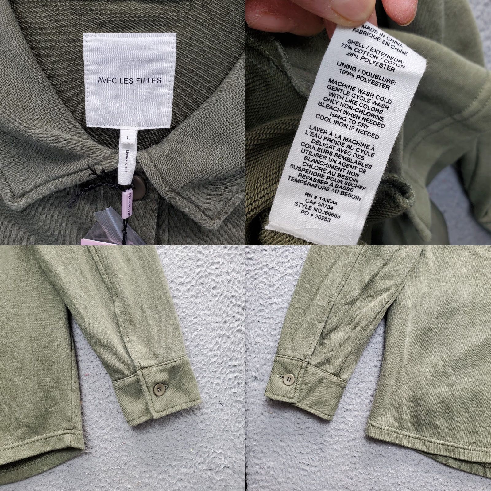 AVEC LES FILLES Avec Les Filles Shirt Jacket Womens Size L Green Fleece Collared Button Front Jacket Size L / US 10 / IT 46 - 8 Thumbnail