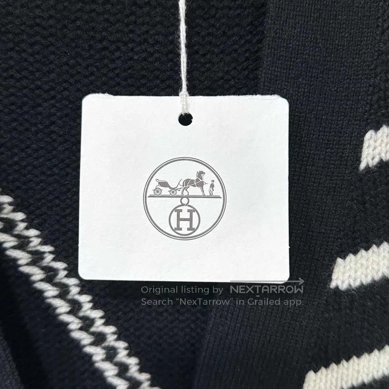Hermes Hermes Diamond Patterned Long Cashmere Cardigan Size XXS / US 00 / IT 34 - 6 Thumbnail