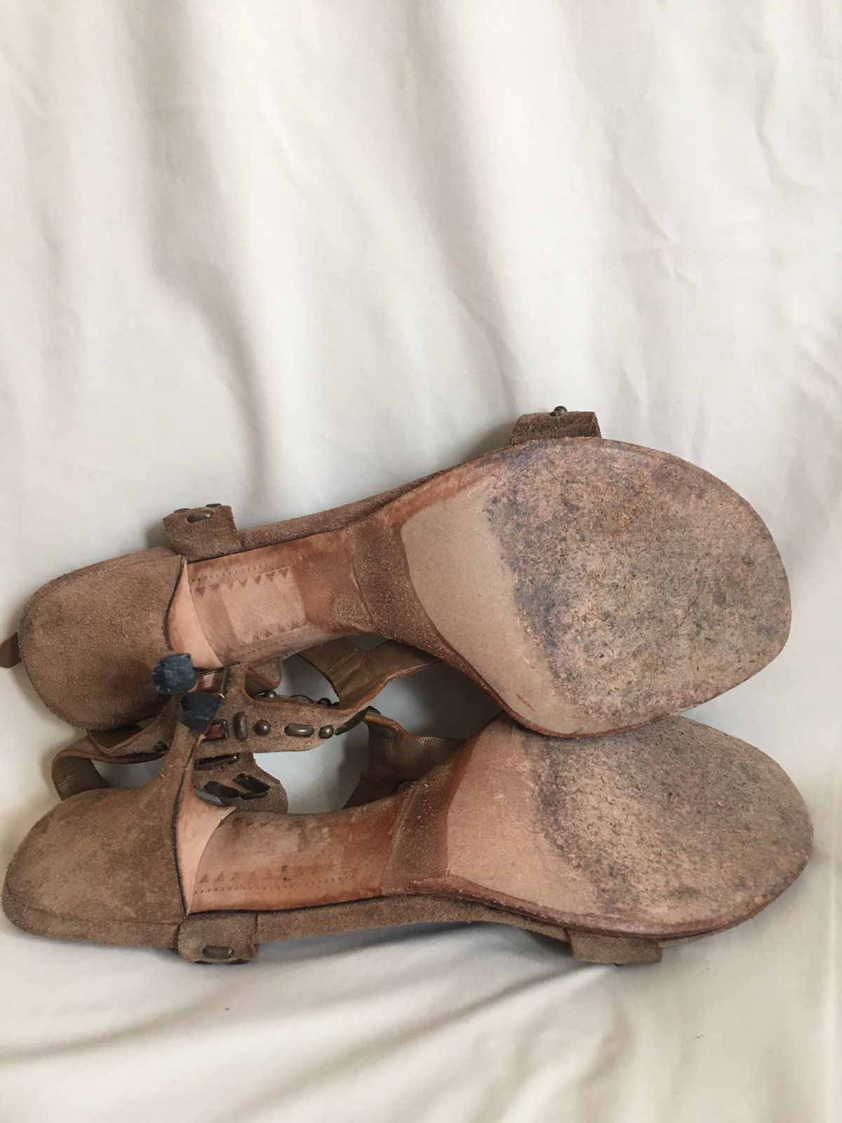 Miu Miu MIU MIU Brown Suede Rhinestones Heels Sandals EU 38 Size US 8 / IT 38 - 10 Thumbnail