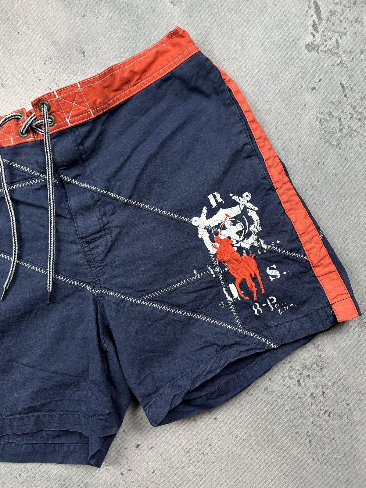 Polo Ralph Lauren Polo Ralph Lauren Vintage Sailing Swim Shorts Navy Red Size US 32 / EU 48 - 3 Thumbnail
