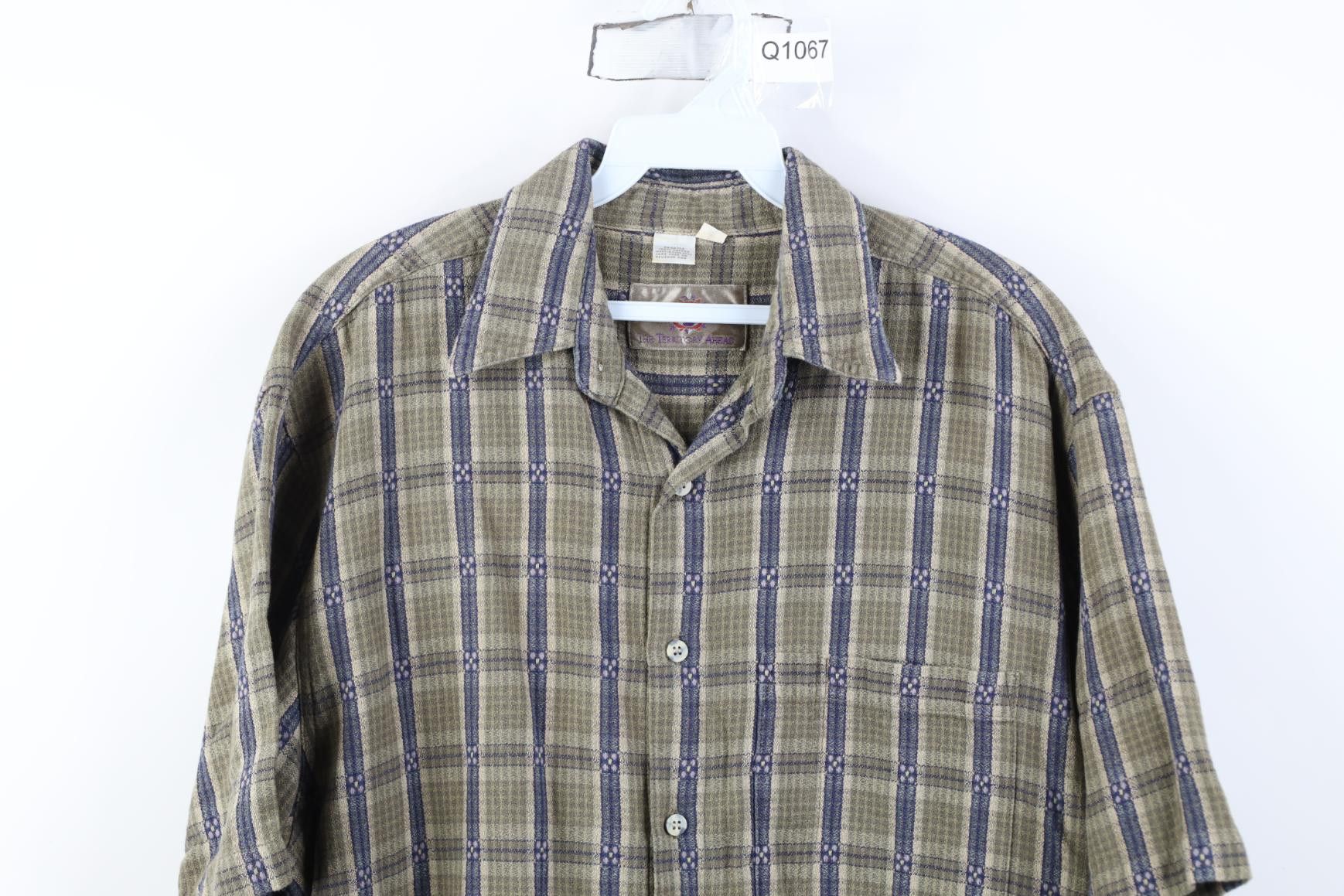 Vintage Vintage 90s The Territory Ahead Weave Button Shirt Plaid Size US M / EU 48-50 / 2 - 2 Thumbnail