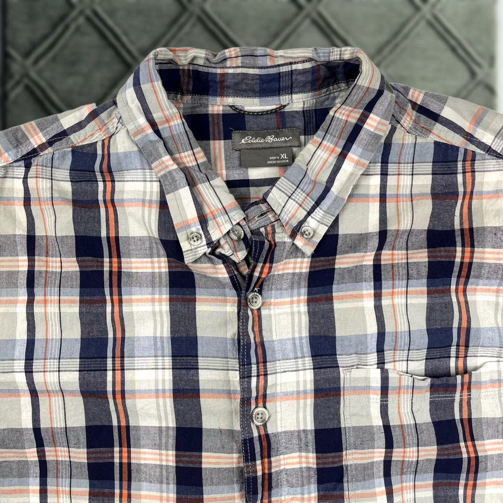 Eddie Bauer Eddie Bauer Shirt Mens XL Multicolor Striped Button-Down Collar Short Sleeve Relaxed Fit Workwear Officewear Size US L / EU 52-54 / 3 - 1 Thumbnail