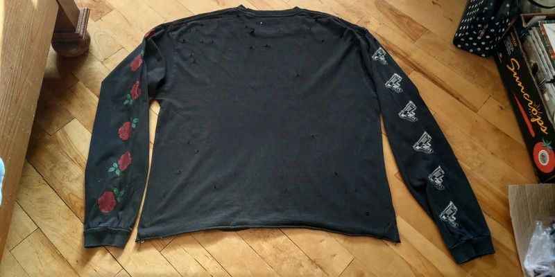Vintage Custom Distressed Shirt w Guns n' Roses Boxy Alt Goth opium Size US L / EU 52-54 / 3 - 8 Thumbnail